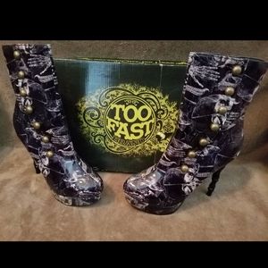 Too Fast Anatomy Victorian Boots Sz 9